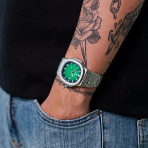 Relógio poedagar steel chronomaster green
